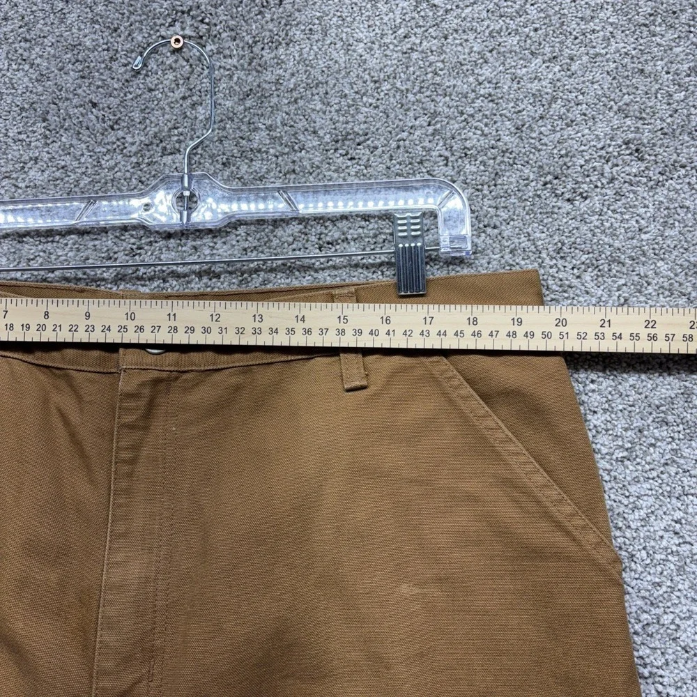 Carhartt Pants Mens 40x30 Brown Canvas Duck Dungaree‎ Fit Carpenter B11 BRN